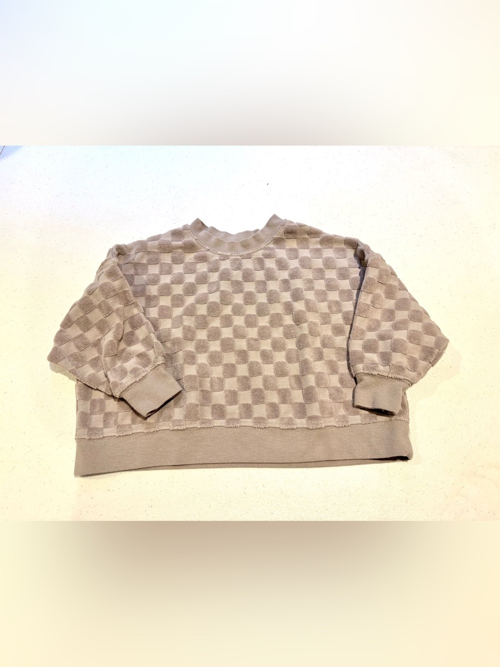 Rylee + Cru Checker Cropped Sweatshirt Size 2t-3t